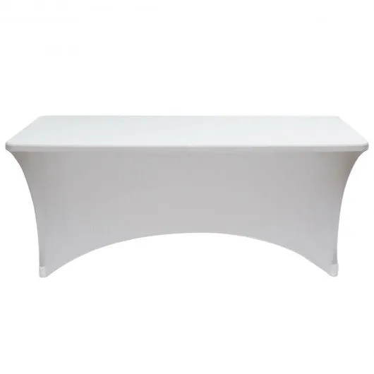 2 Pcs 6 Ft Rectangular Spandex Tablecloth Fitted Wedding-White