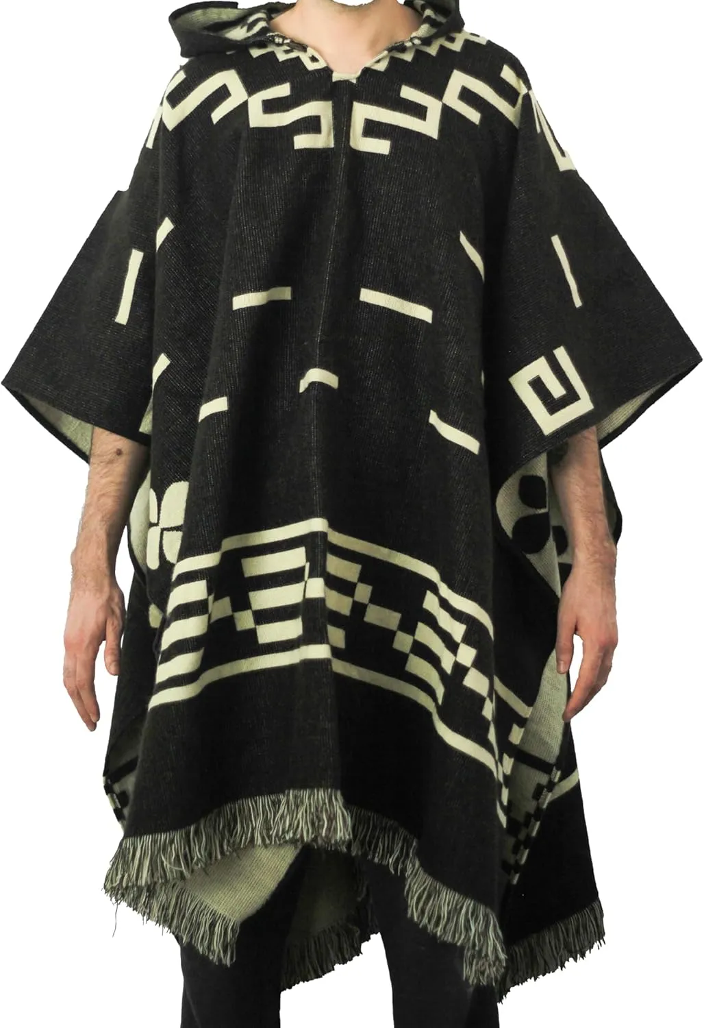 ALPAKITAS Premium Alpaca Wool Poncho for men and women  Western Hooded Cape for Men & Women  Soft & Warm Mexican ponchos