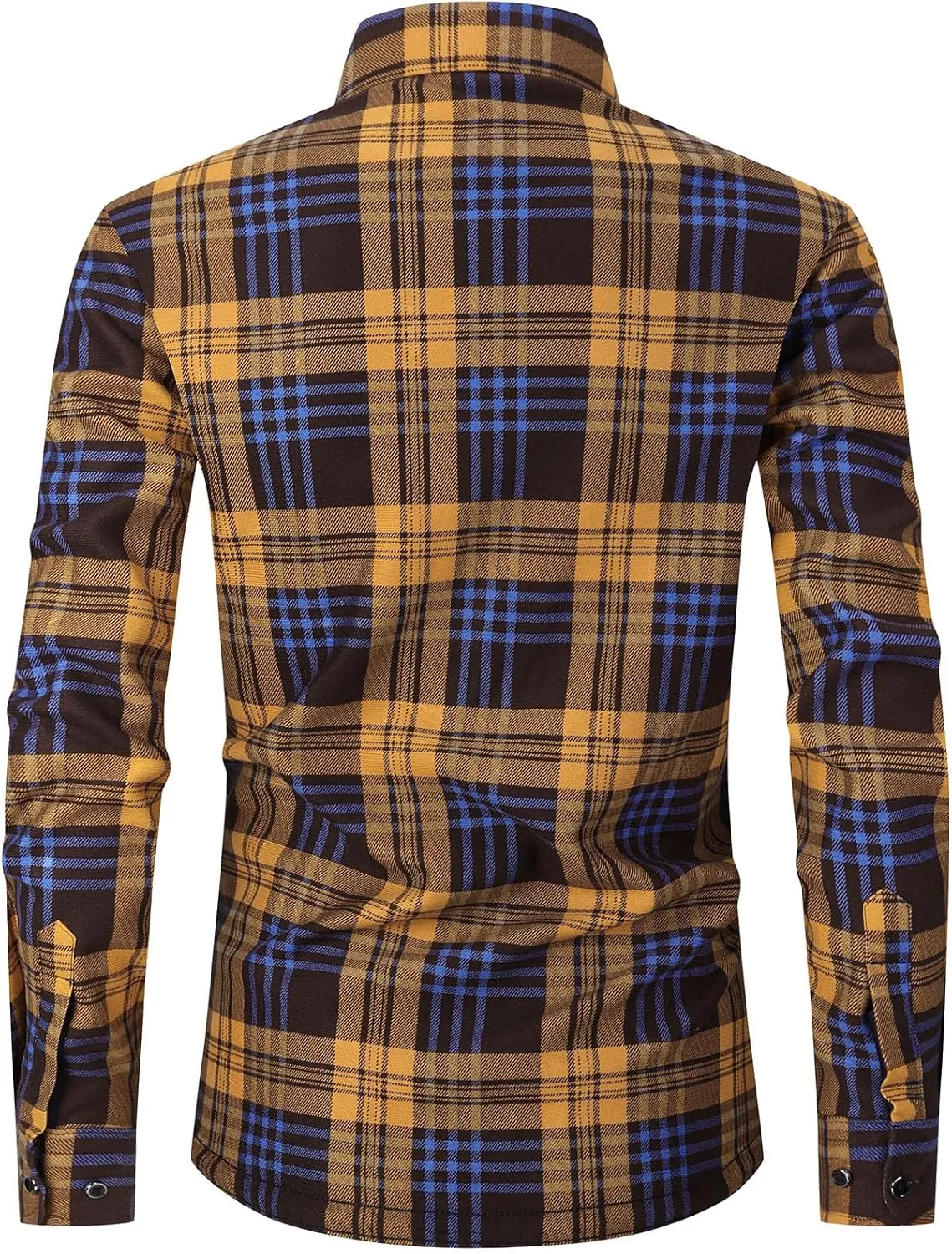 Askdeer Men's Plaid Shirts Jacket Fleece Flannel Shacket Long Sleeve Soft Warm Button Down Coat