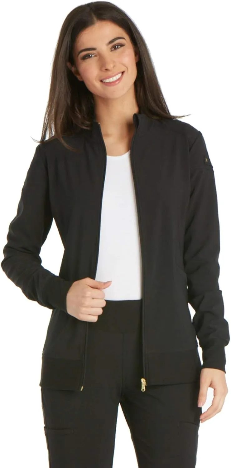 Cherokee Scrub Jackets For Woman with Zip Front, 360 Stretch Fabric - CK303