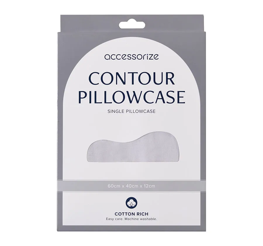 Cotton Blend Contour Pillowcase Silver