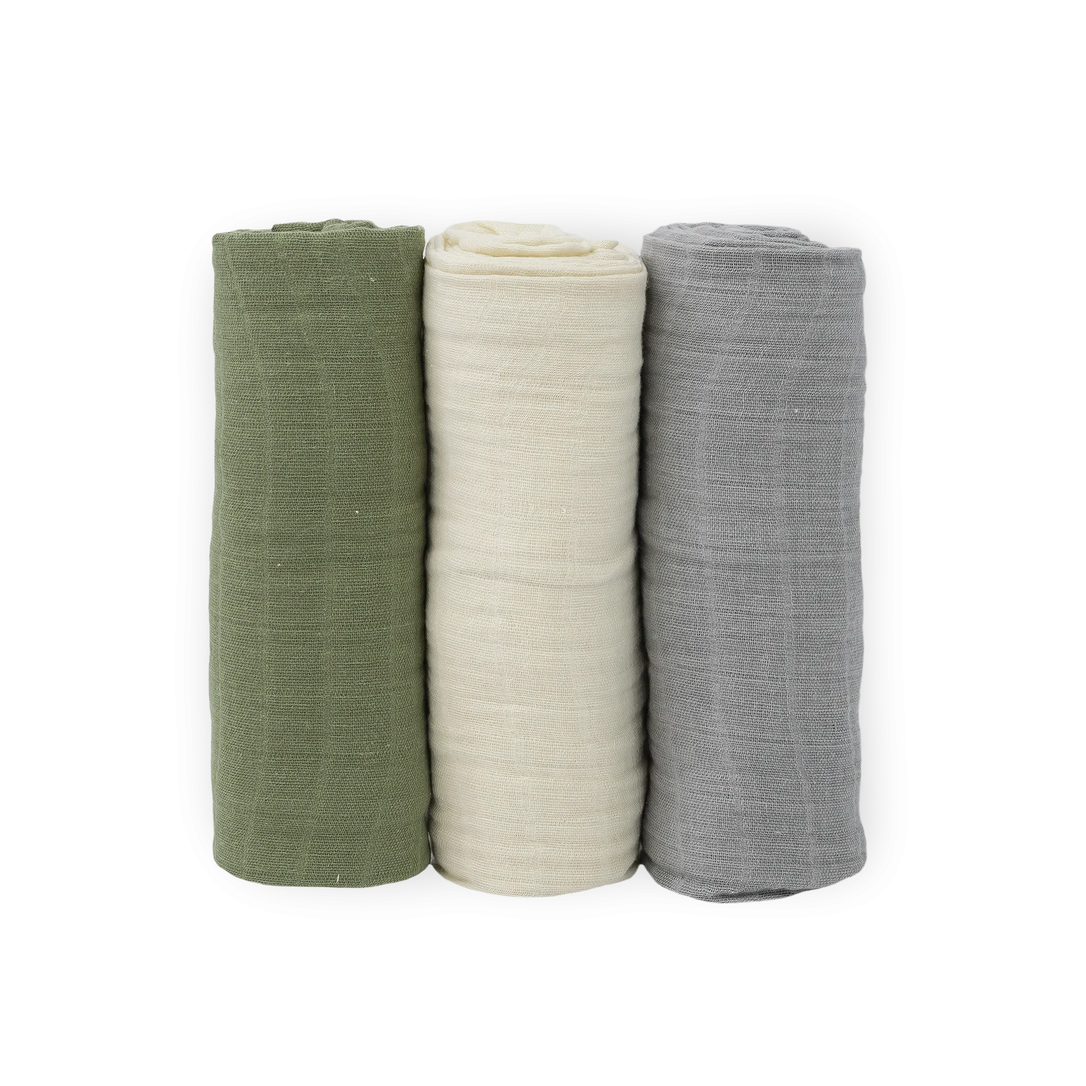 Cotton Muslin Swaddle Blanket 3 Pack - Fern