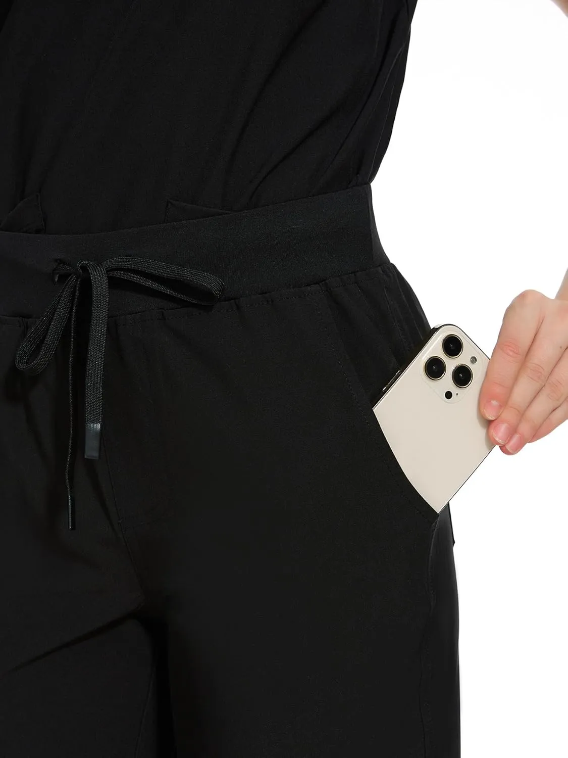 COZYFIT Medical Scrub Pants for Women - Soft Stretch,Drawstring Jogger Pants with 5 Pockets
