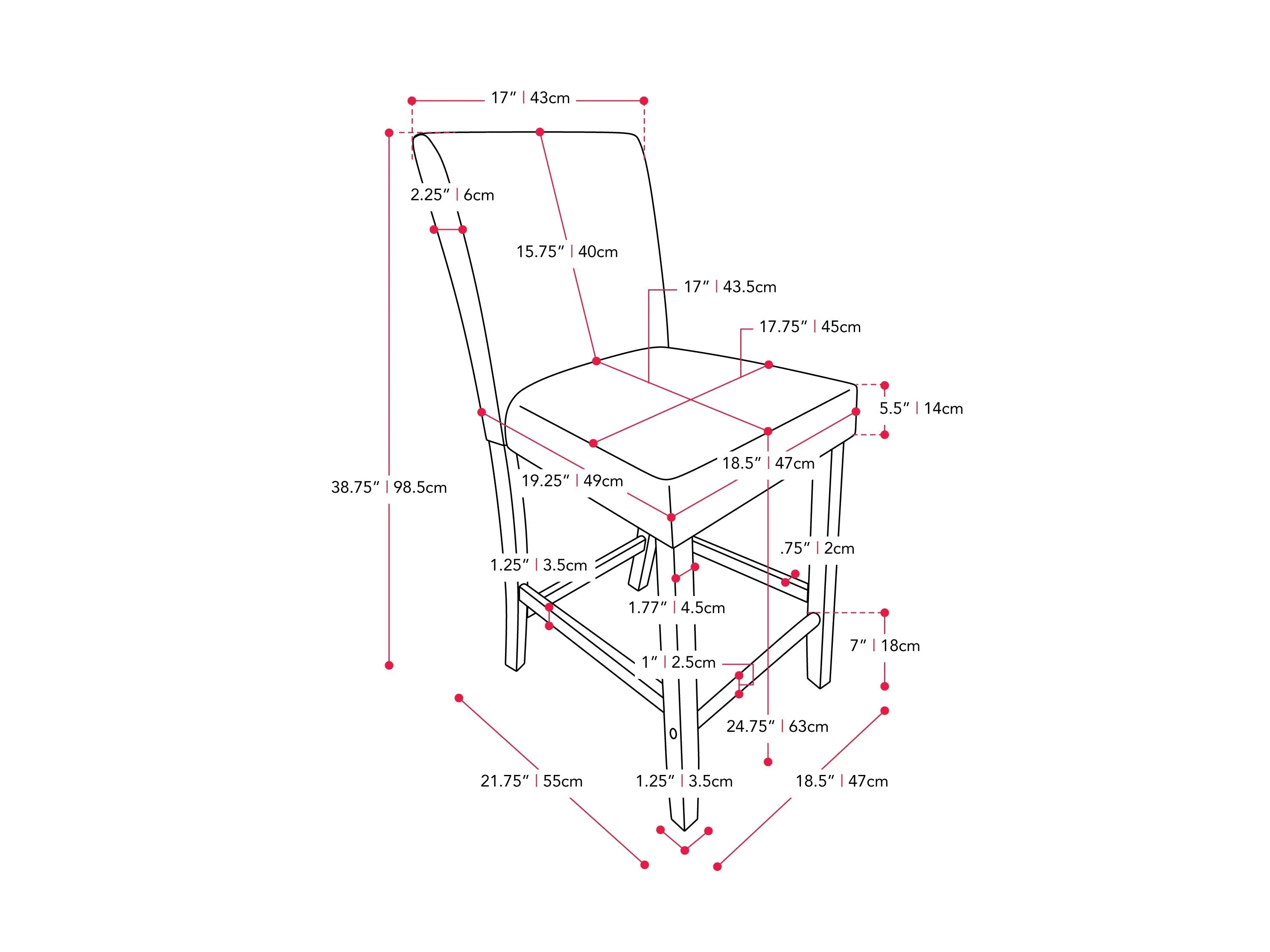 Dark Grey Fabric Counter Height Stool