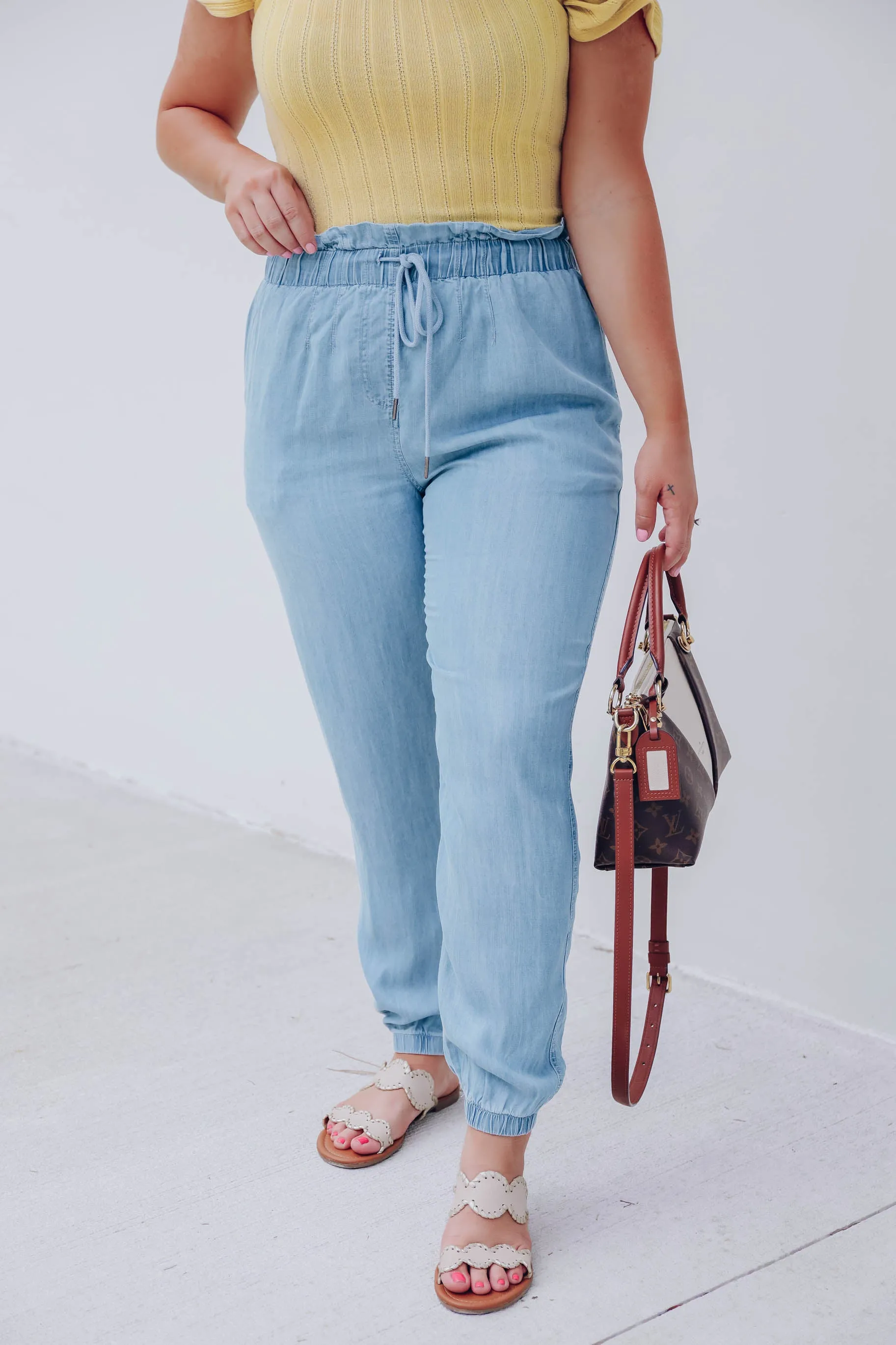 Free Fallin' Chambray Joggers - Final Sale