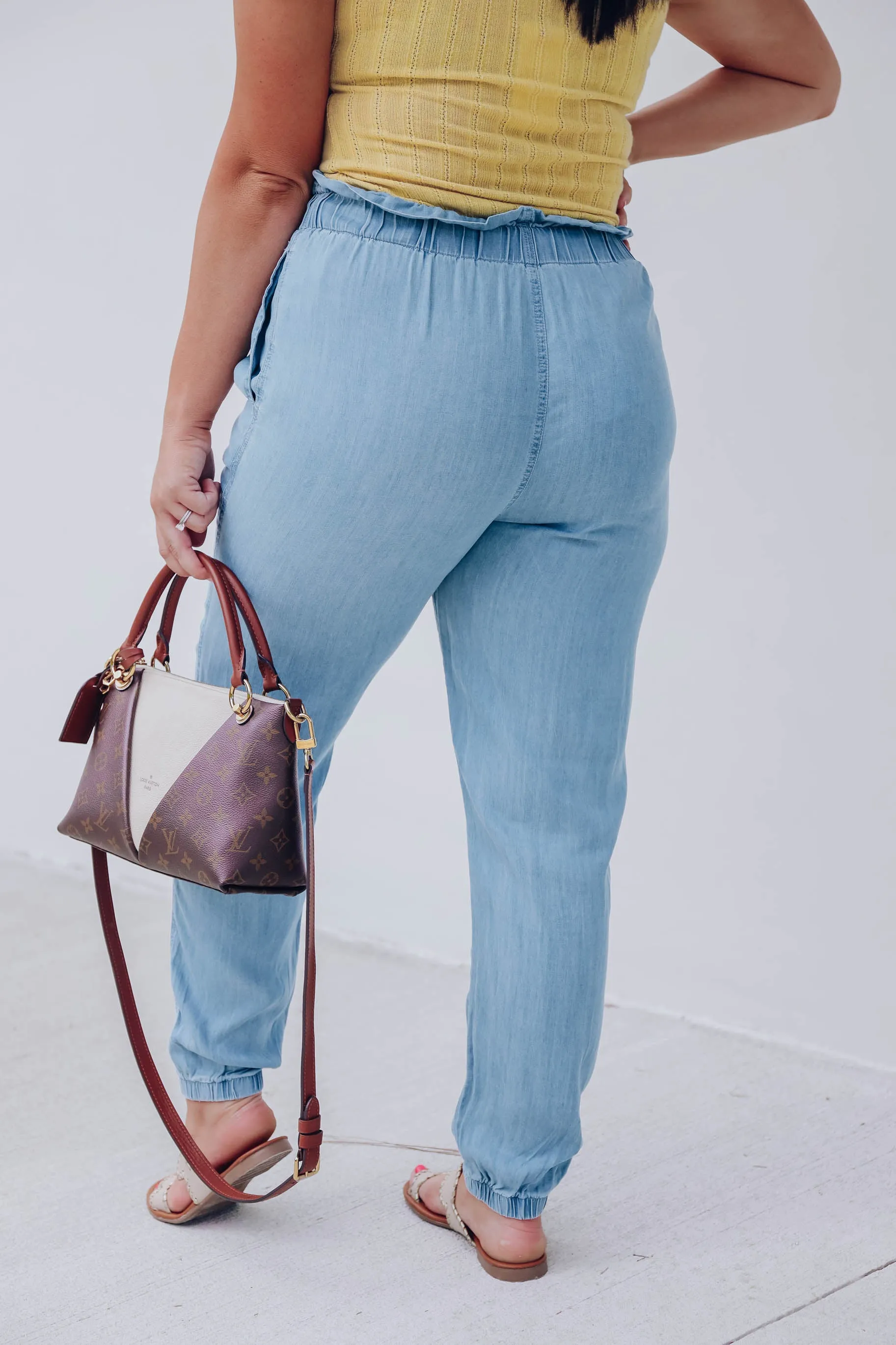 Free Fallin' Chambray Joggers - Final Sale