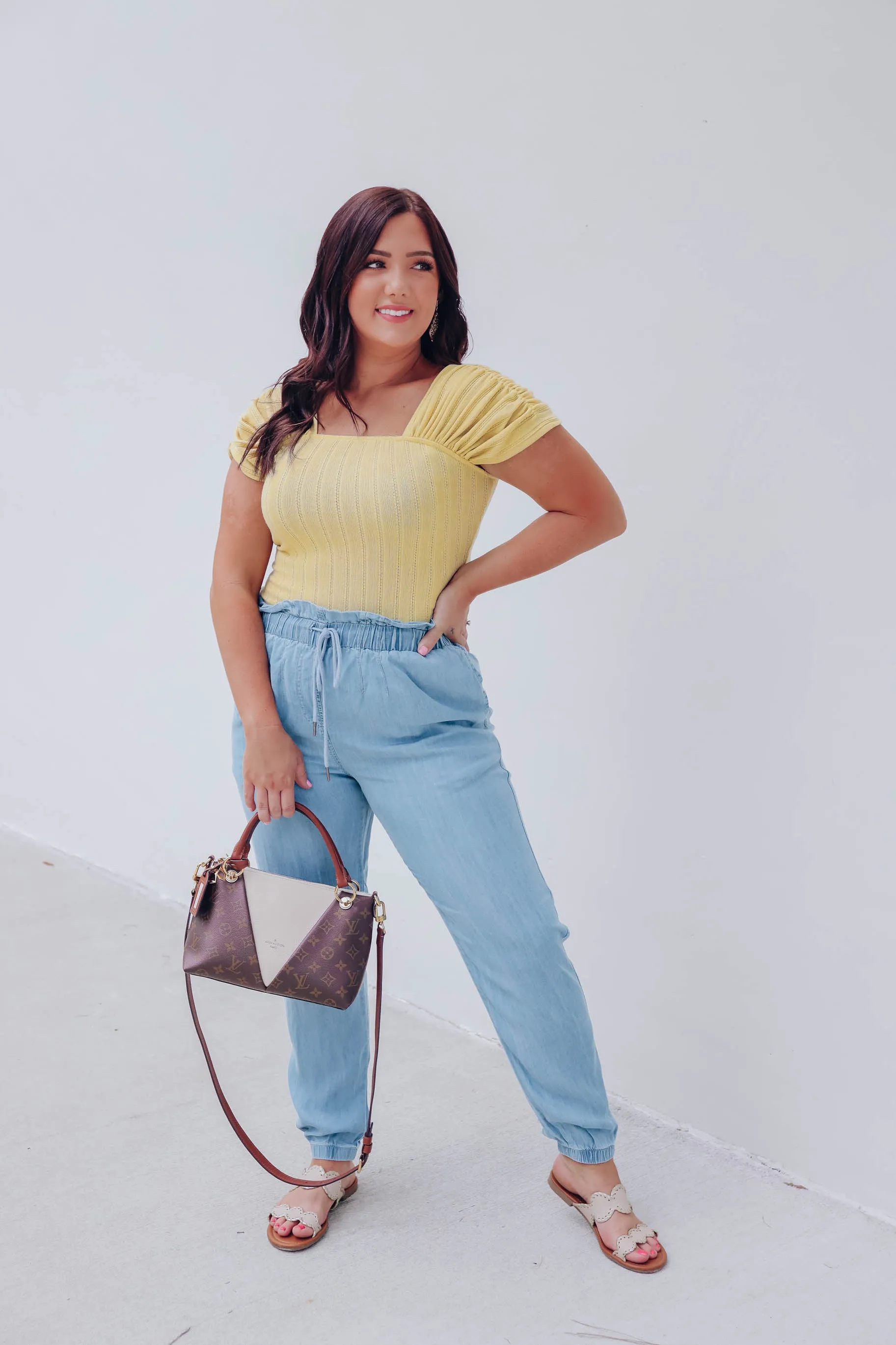 Free Fallin' Chambray Joggers - Final Sale