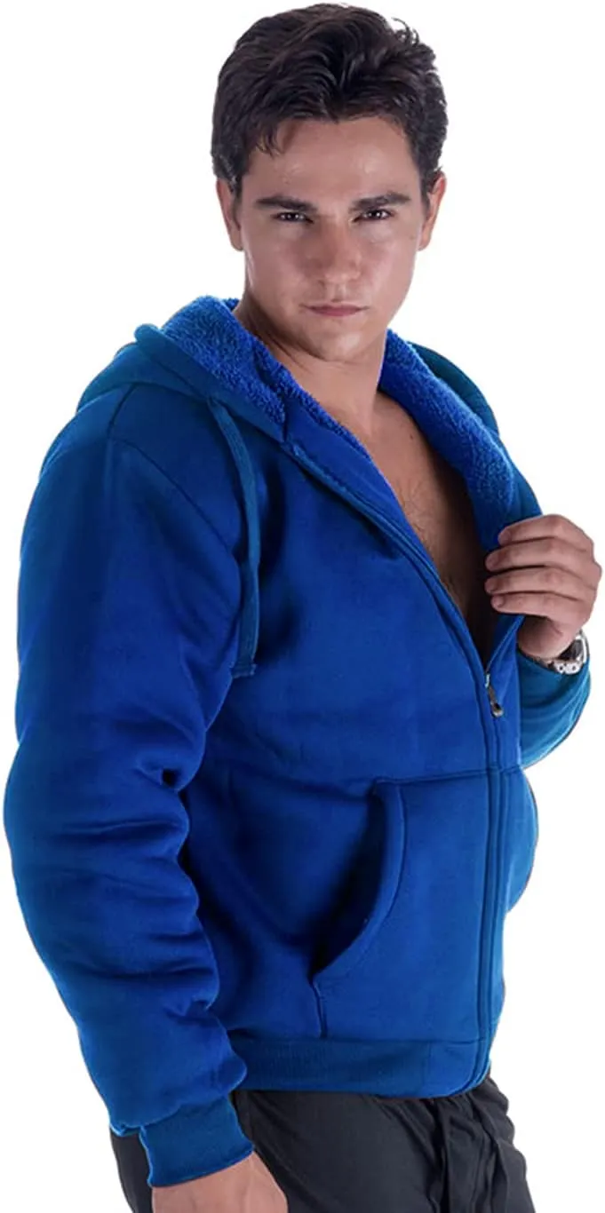 Gary Com Heavyweight Sherpa Hoodies for Men, Thick Fleece Lined Full Zip Up Winter Warm Sweatshirts Work Jackets