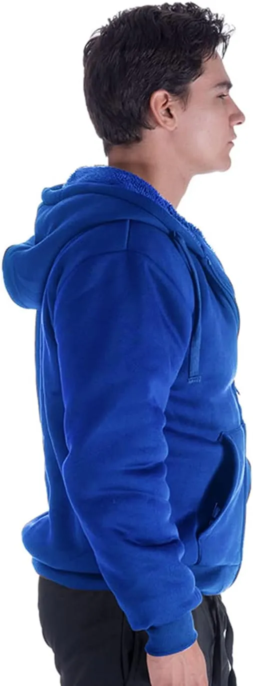 Gary Com Heavyweight Sherpa Hoodies for Men, Thick Fleece Lined Full Zip Up Winter Warm Sweatshirts Work Jackets