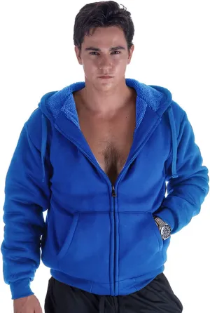 Gary Com Heavyweight Sherpa Hoodies for Men, Thick Fleece Lined Full Zip Up Winter Warm Sweatshirts Work Jackets