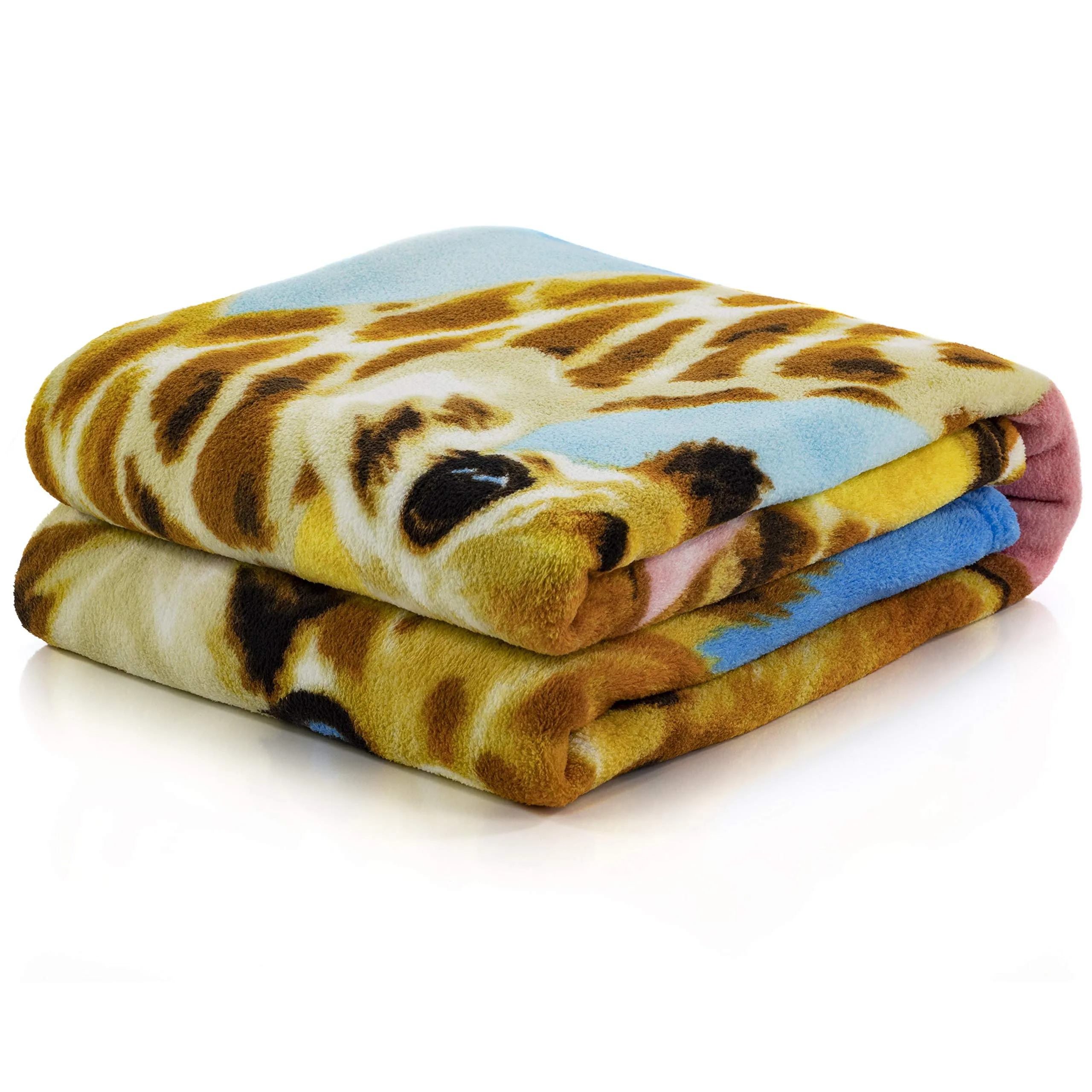 Giraffe Selfie Super Soft Plush Fleece Throw Blanket