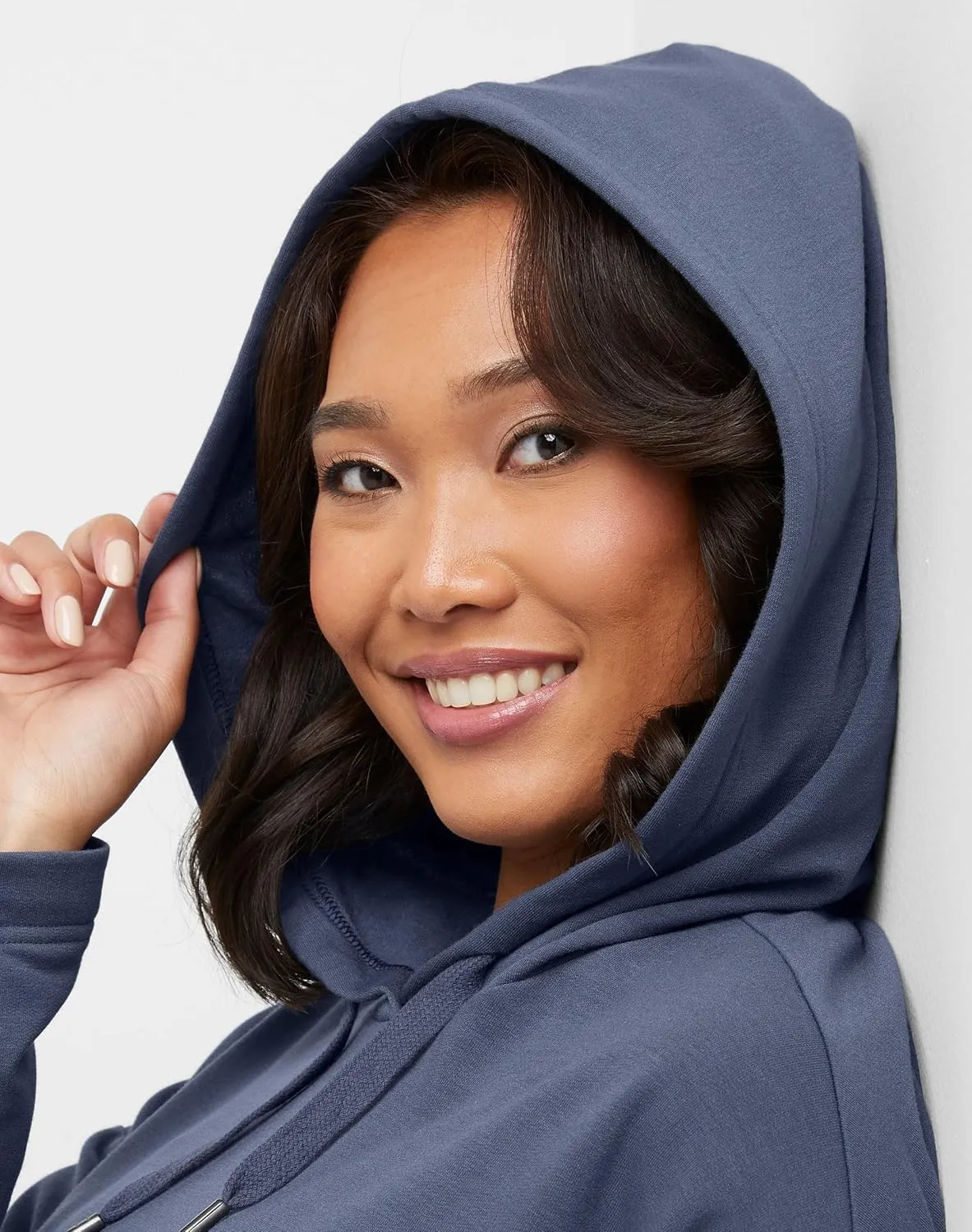 Hanes Women's Originals Soft Brushed Hoodie Dress, Fleece Hooded Dress with Kanga Pocket, Plus Size Available