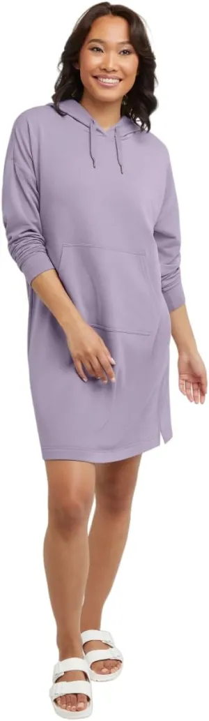 Hanes Women's Originals Soft Brushed Hoodie Dress, Fleece Hooded Dress with Kanga Pocket, Plus Size Available