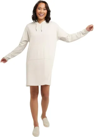 Hanes Women's Originals Soft Brushed Hoodie Dress, Fleece Hooded Dress with Kanga Pocket, Plus Size Available