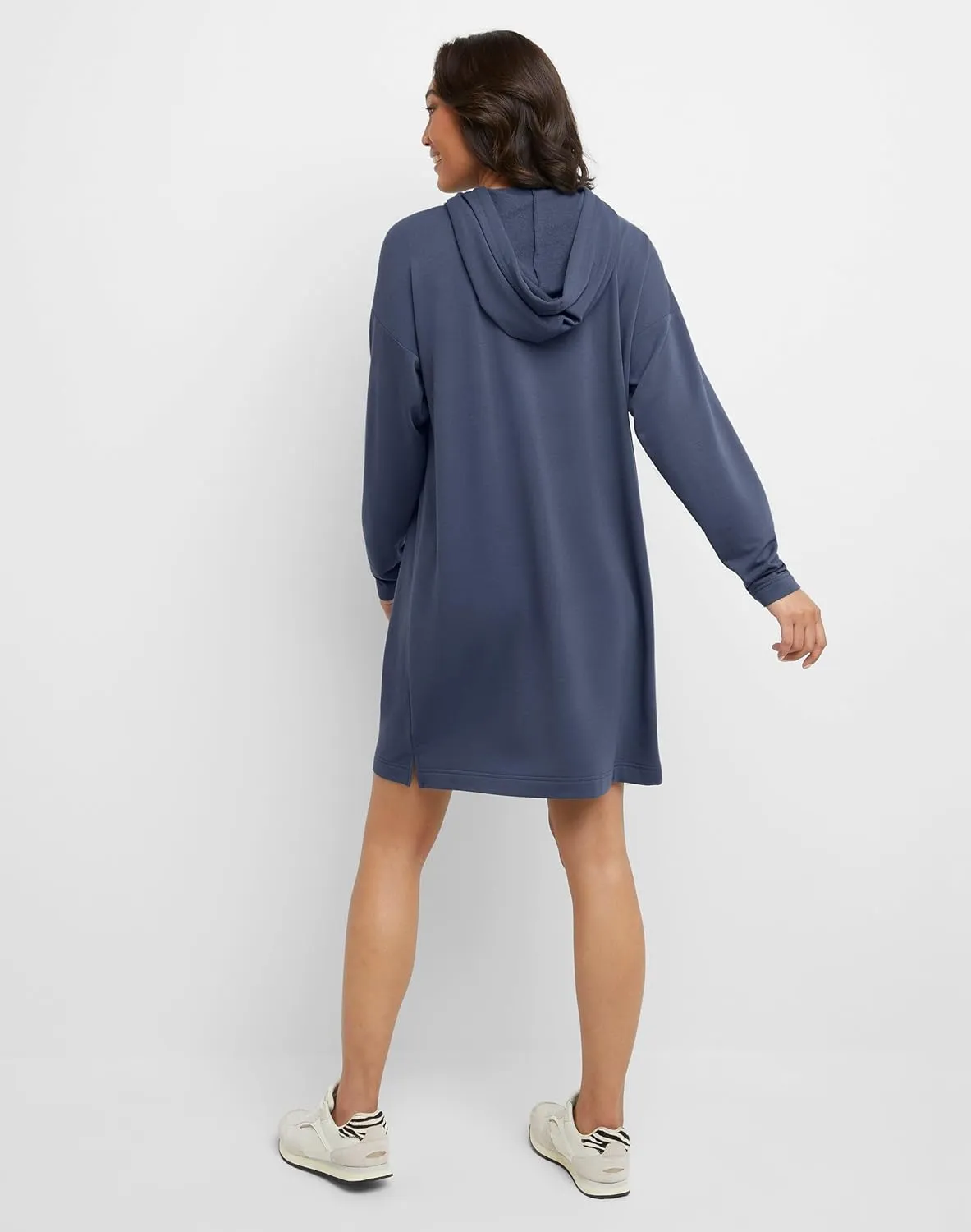 Hanes Women's Originals Soft Brushed Hoodie Dress, Fleece Hooded Dress with Kanga Pocket, Plus Size Available