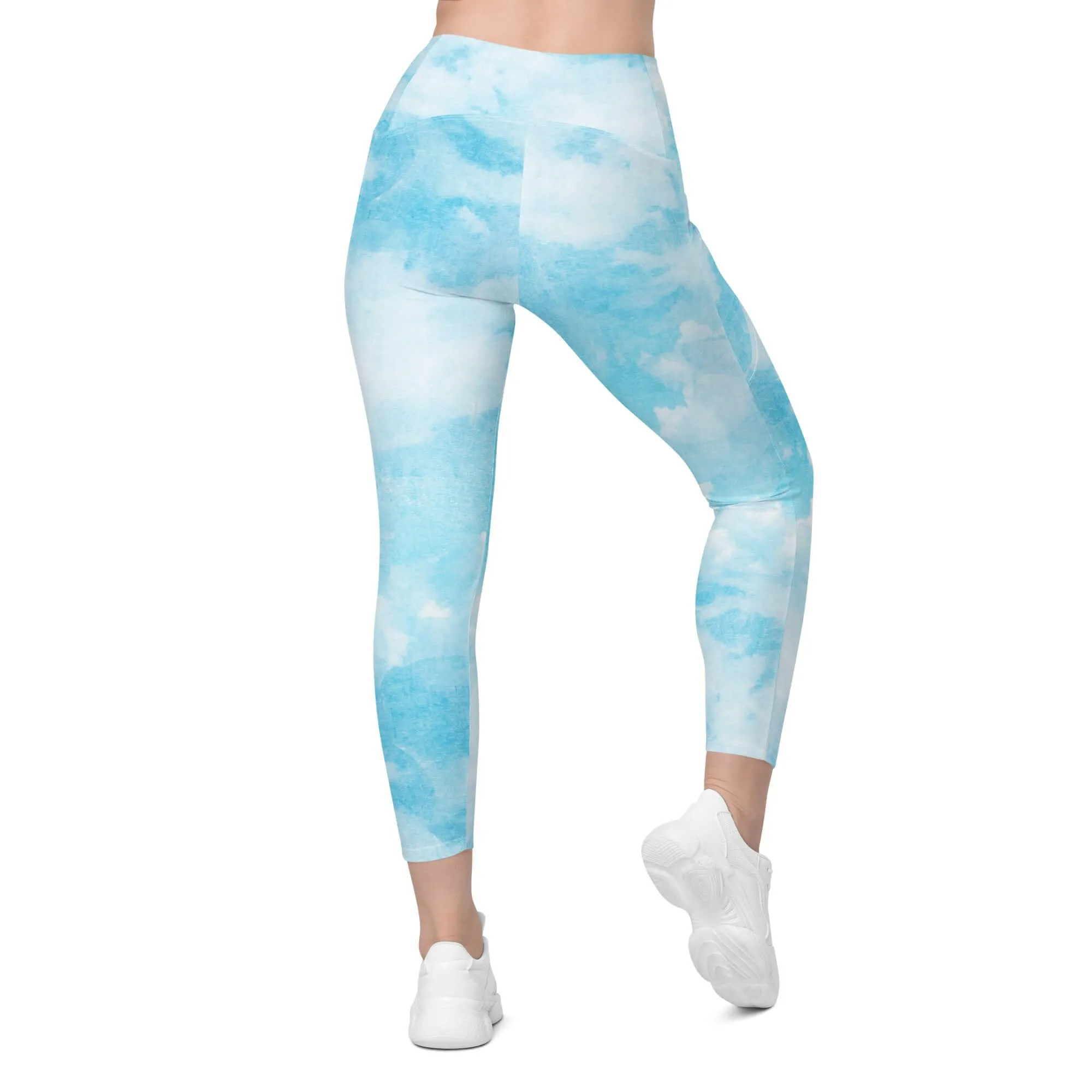 High Waist Yoga Leggings In Sky