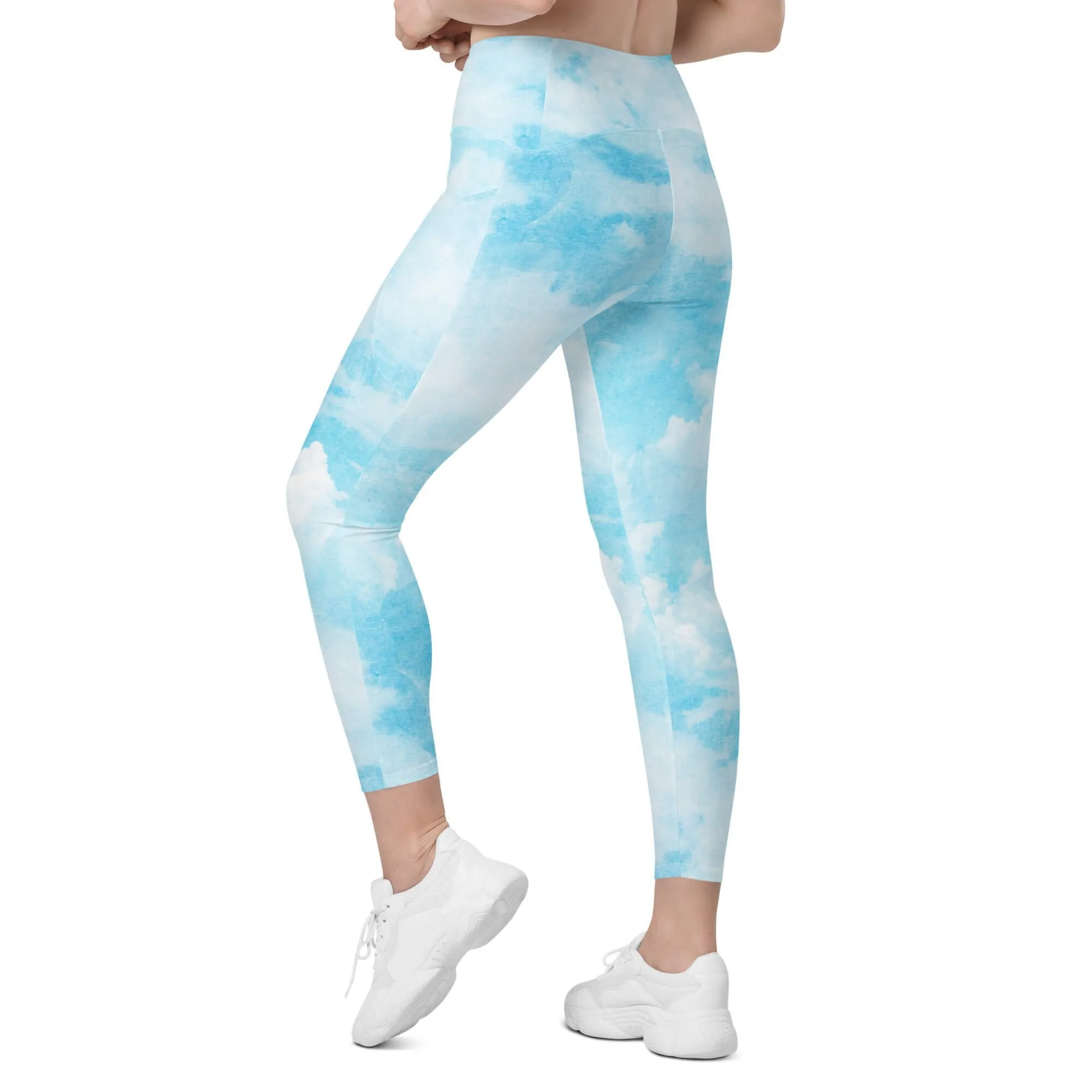 High Waist Yoga Leggings In Sky