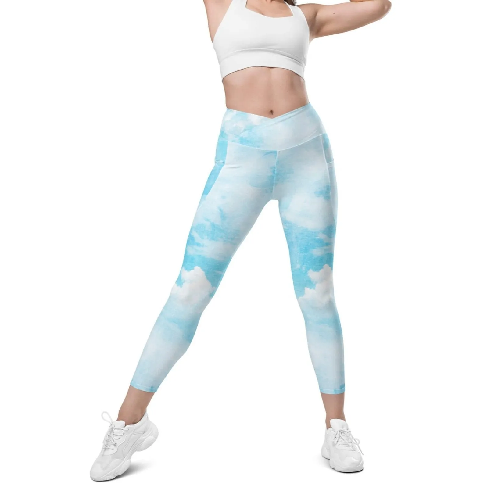 High Waist Yoga Leggings In Sky