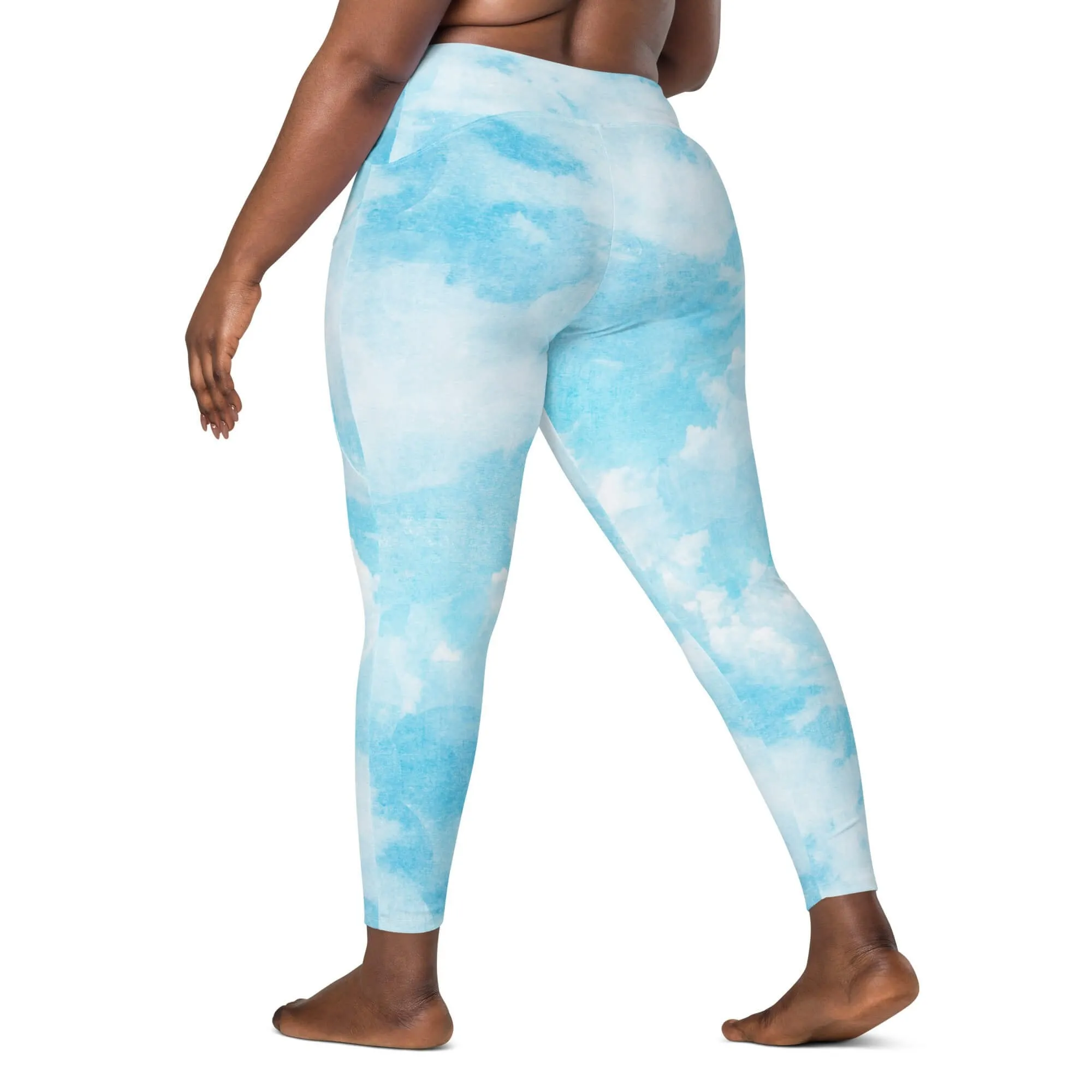 High Waist Yoga Leggings In Sky