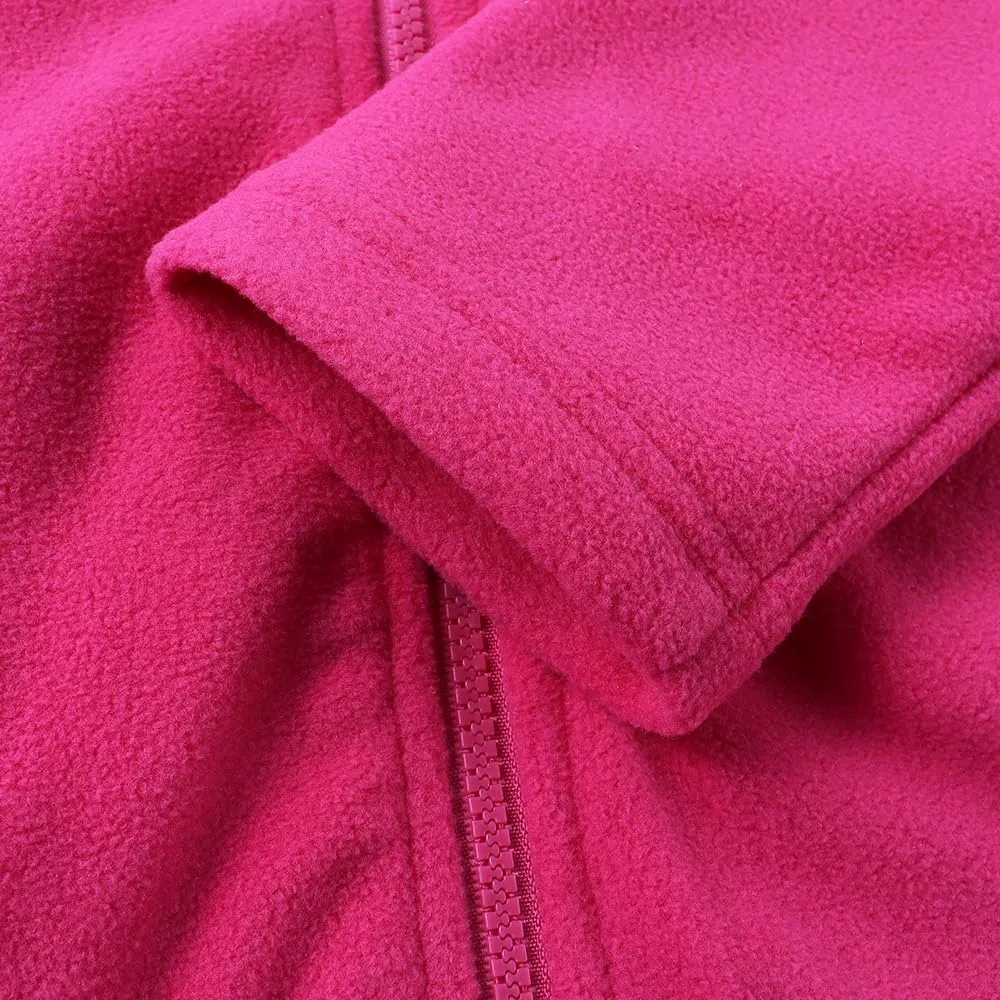 Noomelfish Girls Full Zip Soft Polar Fleece Jacket Outerwear Coat With Pockets (5-14 Years)