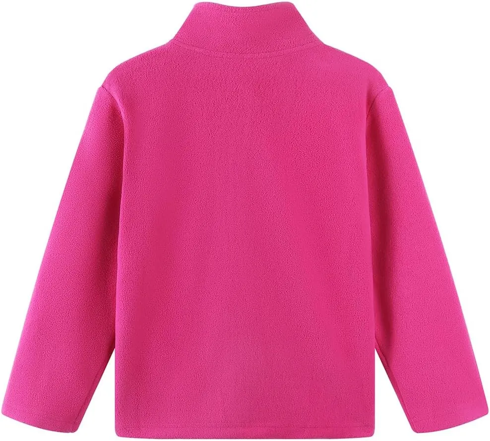 Noomelfish Girls Full Zip Soft Polar Fleece Jacket Outerwear Coat With Pockets (5-14 Years)