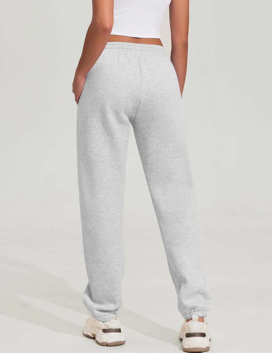 PINSPARK Women's Fleece Lined Sweatpants Winter Joggers Athletic Pants Casual Thick Warm Trousers Pockets