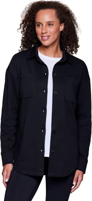RBX Shirt Jacket for Women- Lightweight Fleece Shacket with Pockets, Fleece Button Down Shirt Cotton Blend Fleece Jacket