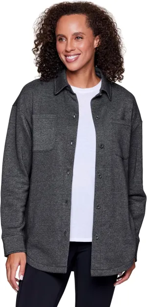 RBX Shirt Jacket for Women- Lightweight Fleece Shacket with Pockets, Fleece Button Down Shirt Cotton Blend Fleece Jacket