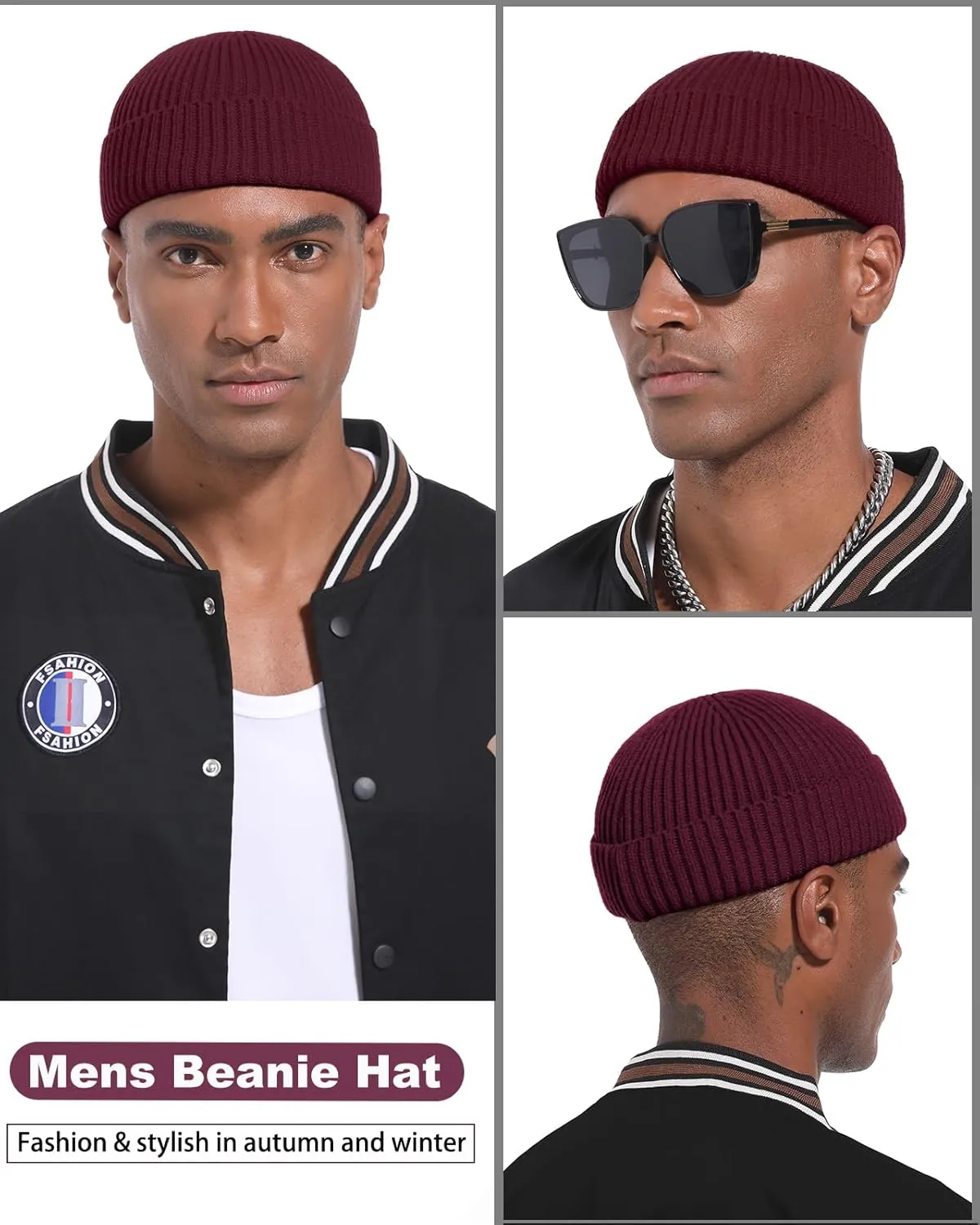 Swag Short Fisherman Beanie for Men Women, Wool Knit Cuff Soft Trawler Beanie Watch Hat, Winter Warm Hats Skull Cap