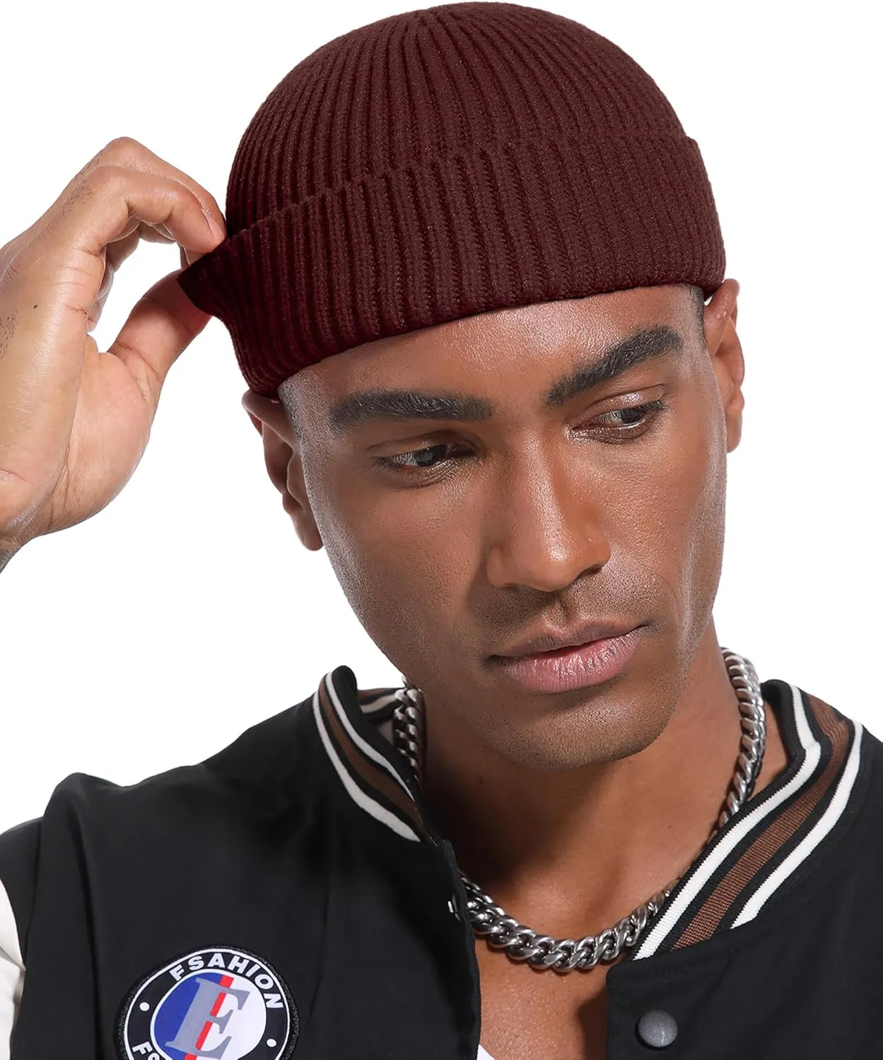 Swag Short Fisherman Beanie for Men Women, Wool Knit Cuff Soft Trawler Beanie Watch Hat, Winter Warm Hats Skull Cap