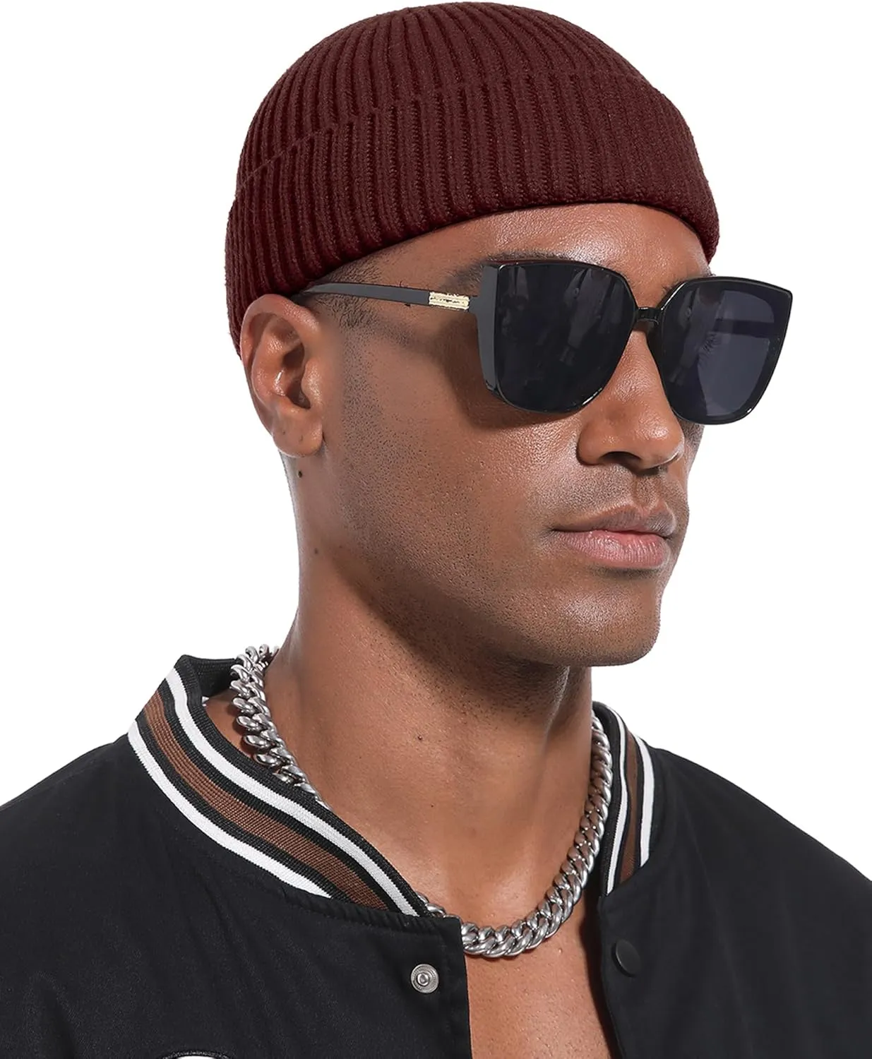 Swag Short Fisherman Beanie for Men Women, Wool Knit Cuff Soft Trawler Beanie Watch Hat, Winter Warm Hats Skull Cap