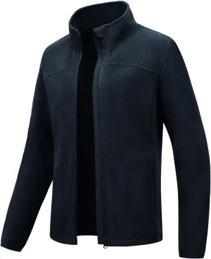 TBMPOY Womens Polar Fleece Jacket Full Zip Lightweight Winter Jackets with 4 Pockets Warm Hiking Outdoor Thermal Coat