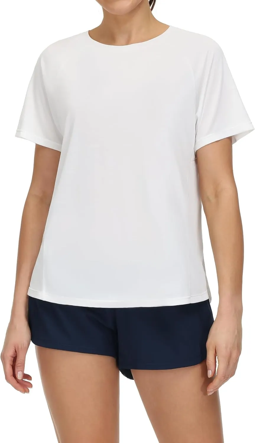 THE GYM PEOPLE Women's Short Sleeve Workout Shirts Breathable Yoga T-Shirts with Side Slits Athletic Tee Tops