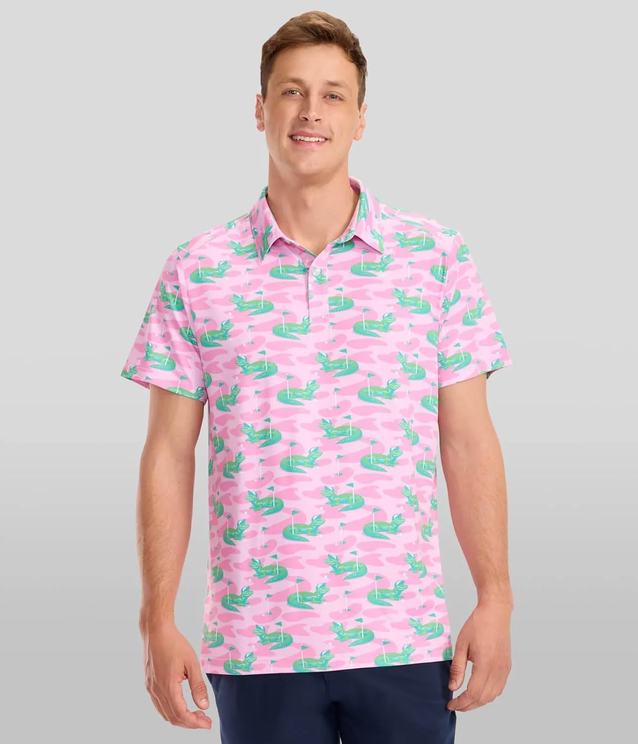 Tipsy Elves Men's Athletic Fit Golf Polo Shirt - Performance Golf Shirt for Men w/ 4-Way Stretch Moisture Wicking Fabric