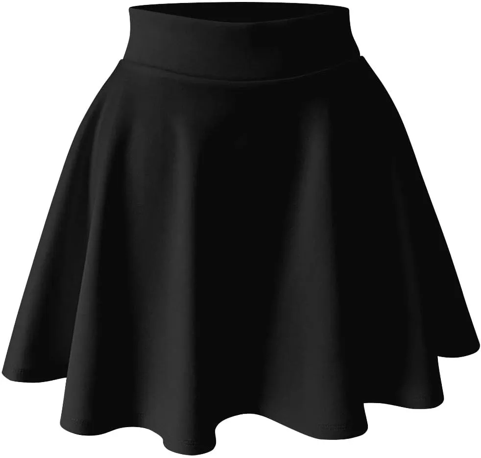 Women's Basic Versatile Stretchy Flared Skater Skirt (S-XL)