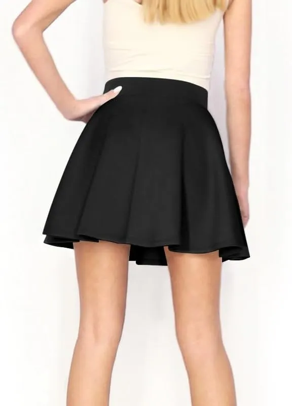 Women's Basic Versatile Stretchy Flared Skater Skirt (S-XL)